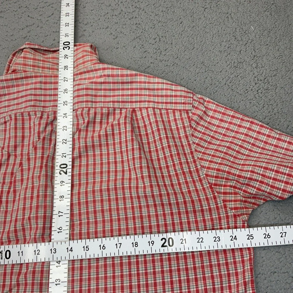 Vintage Polo Ralph Lauren Shirt Mens Large Adams Camp Collar Plaid Pocket USA